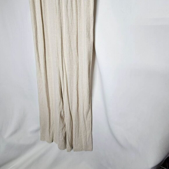Hem & Thread NWT Beige Linen Viscose Jumpsuit With Ruffled‎ Adjustable Straps L - Picture 7 of 16